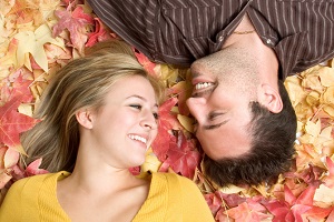 Couple in the Leaves Image