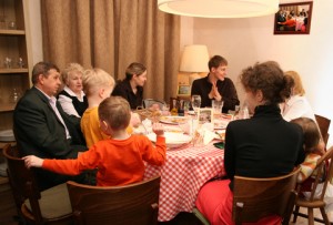 Family Eating Thanksgiving Dinner Image