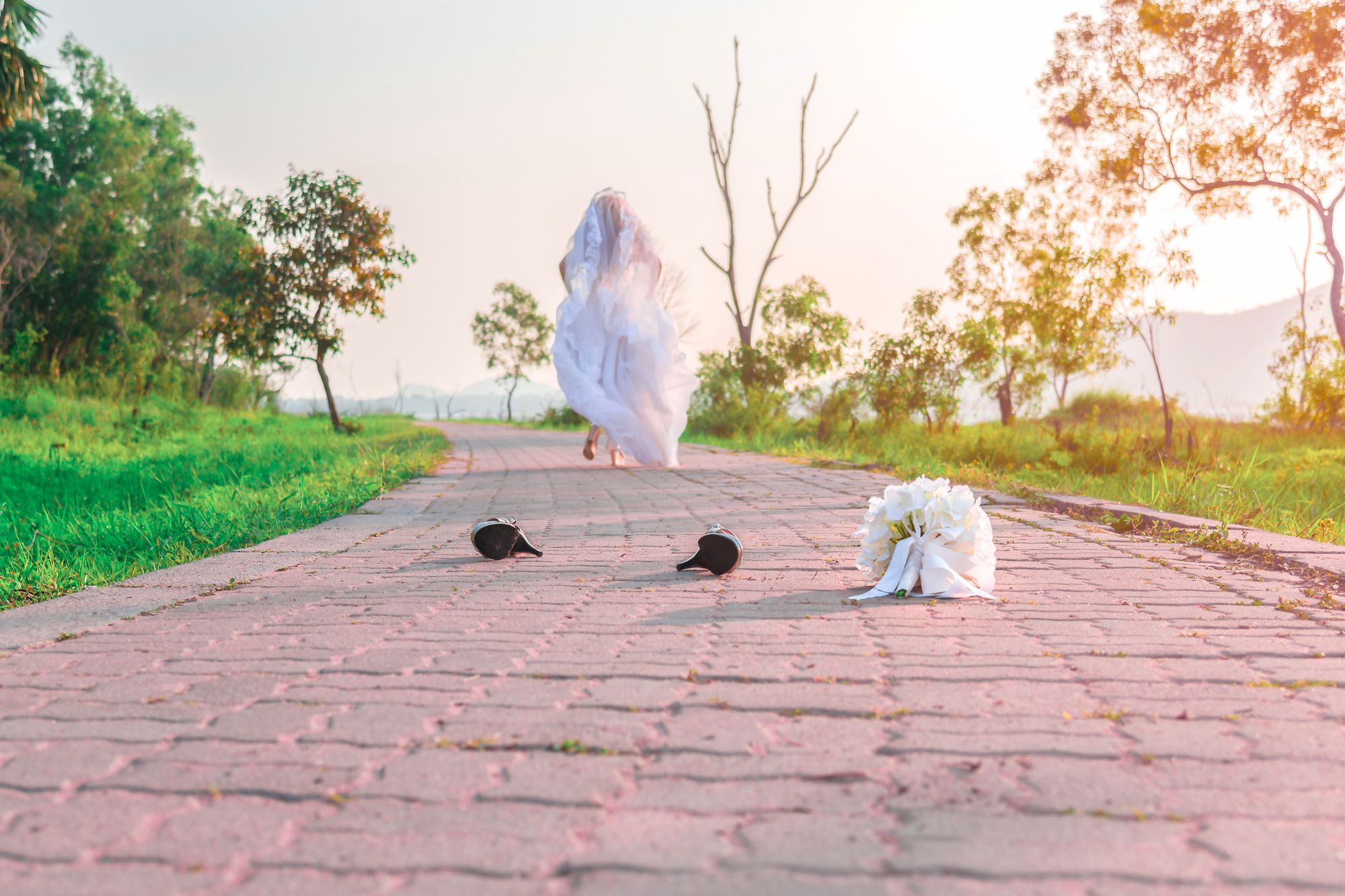 Bride running away from her wedding after feeling like she was getting married under duress.