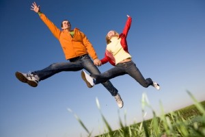 Couple Jumping Image