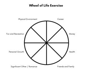 Image of the "Wheel of Life Exercise" to help improve your dating life.