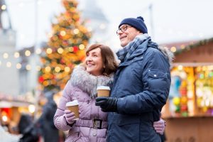 Happy couple enjoying the holidays.