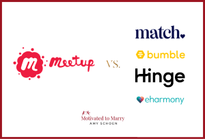 Logo mashup with meetup and various online dating sites.
