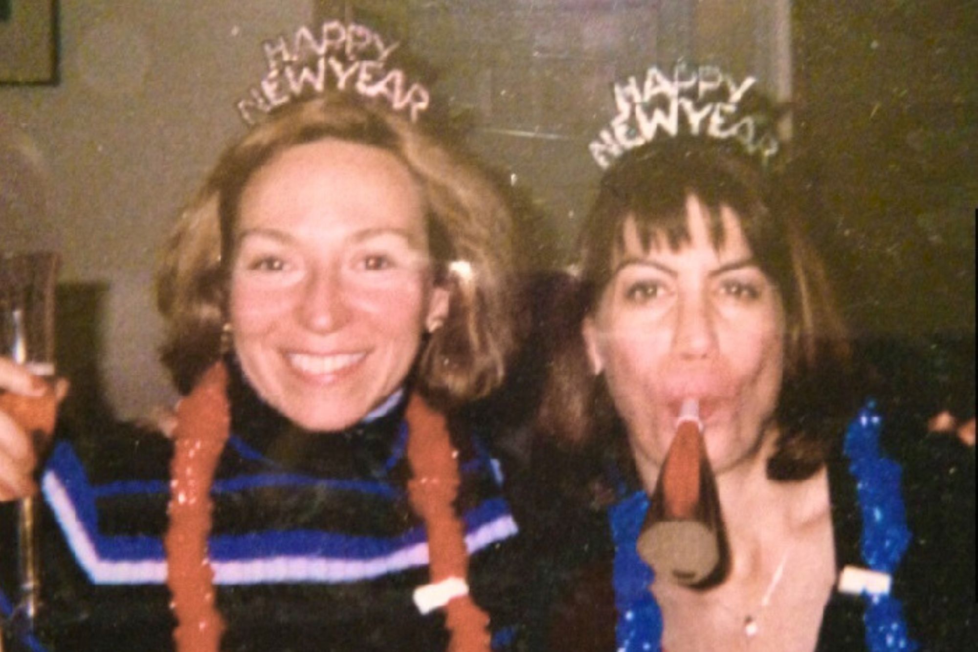 Coach Amy and friend celebrating New Year's Eve for Singles.